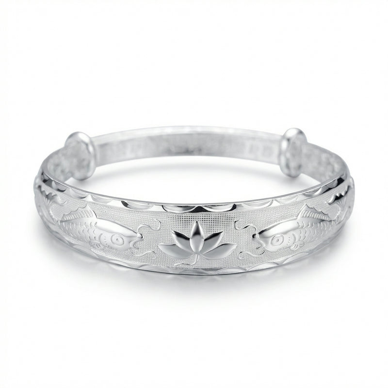 Luxury 925 Sterling Silver Pisces Play Lotus Bracelet