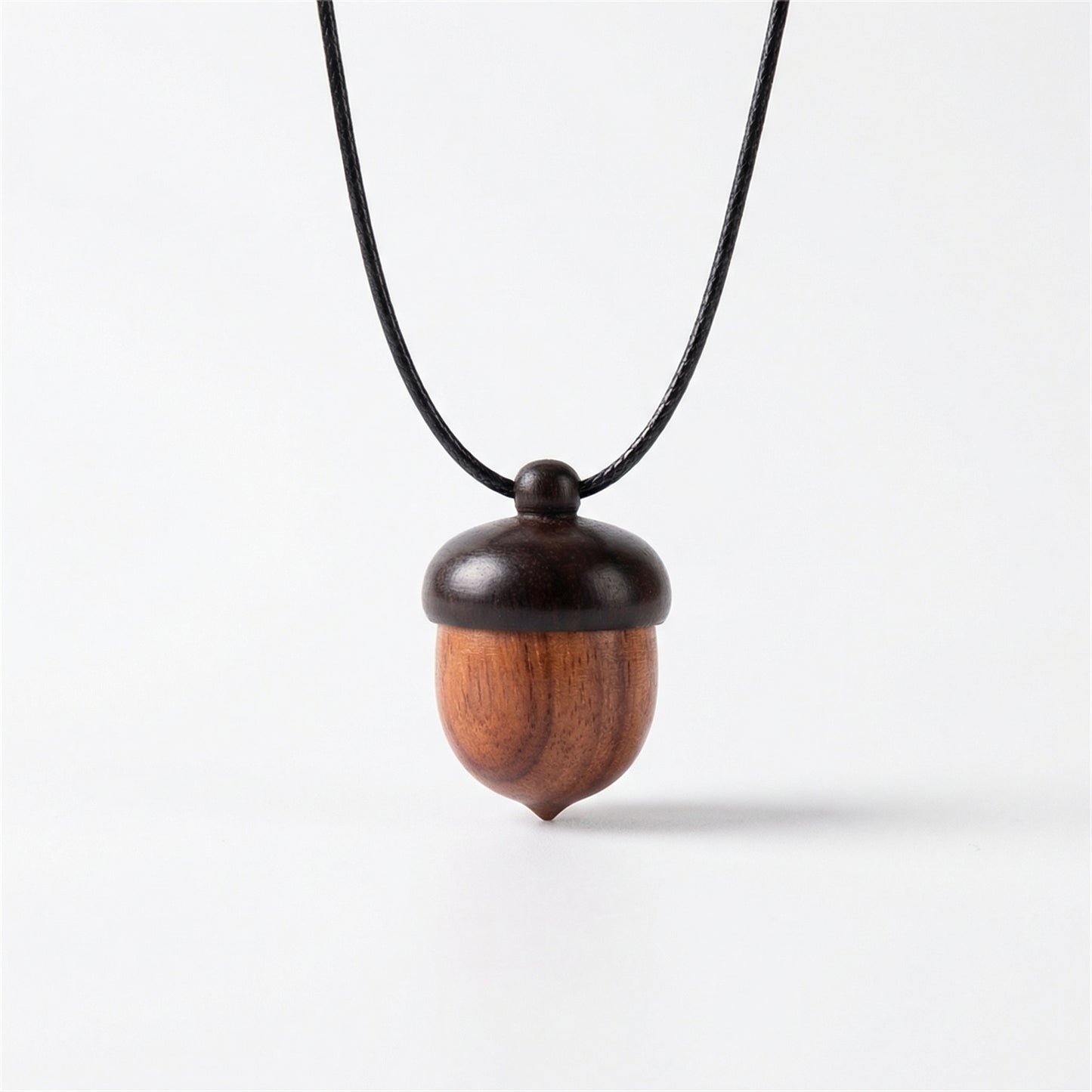 Wood Acorn Necklace - 03