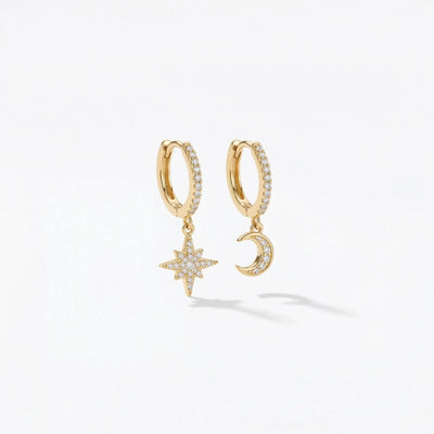 Ocean Moonlight Earrings - Gold color