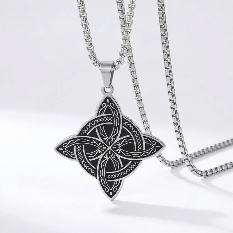 Wiccan Witch's Knot Necklace - AL19040-Silver