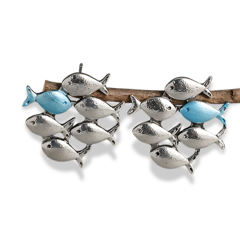 Upstream Fish Stud Earrings — ocean earrings for women
