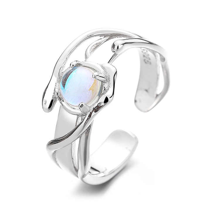 Adjustable Natural Moonstone Ring - Sphere Standouts