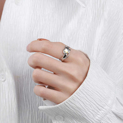 Adjustable Natural Moonstone Ring - Sphere Standouts