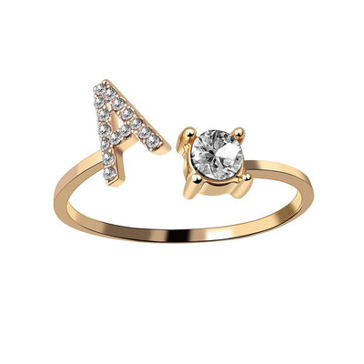 Adjustable Personalized Alphabet Ring - Sphere Standouts