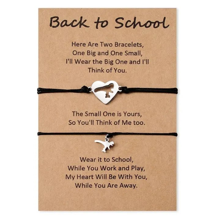 Back to School Dinosaur Love Bracelet Set - Sphere Standouts