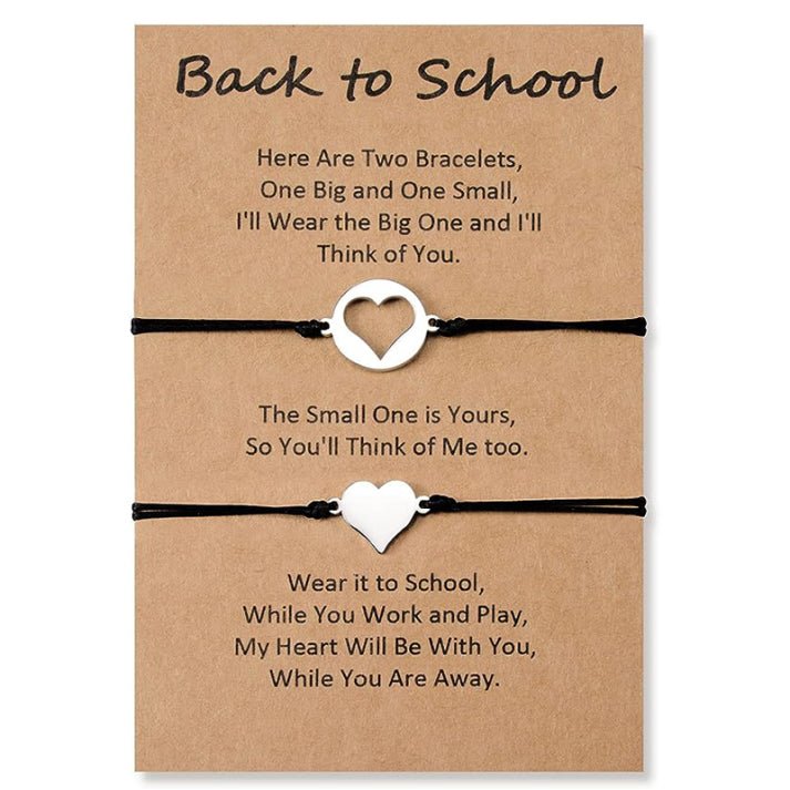 Back To School Mother and Daughter Heart Bracelet Set - Sphere Standouts