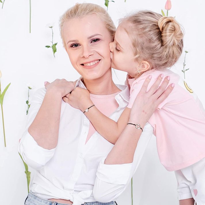 Back To School Mother and Daughter Heart Bracelet Set - Sphere Standouts