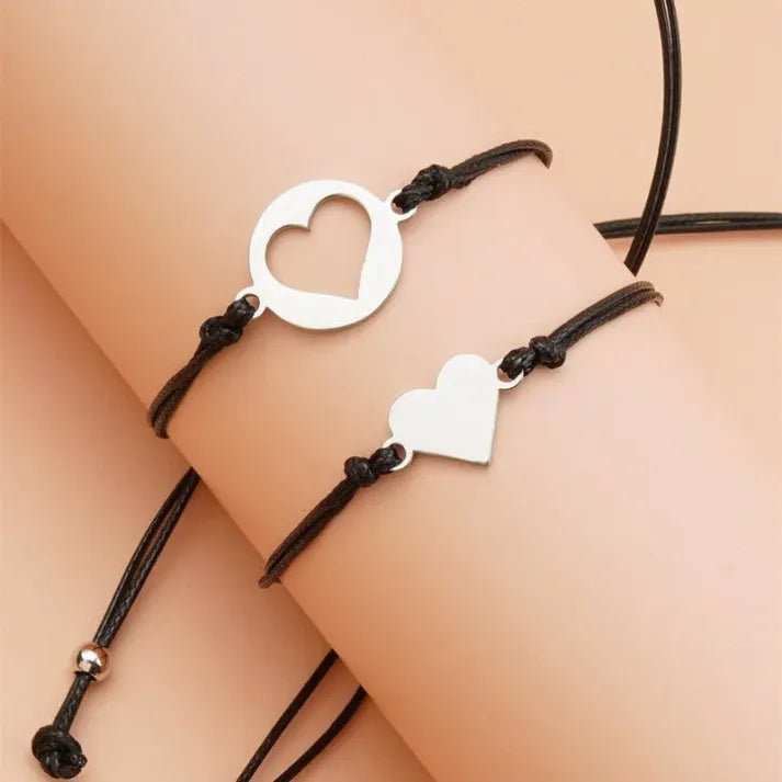 Back To School Mother and Daughter Heart Bracelet Set - Sphere Standouts