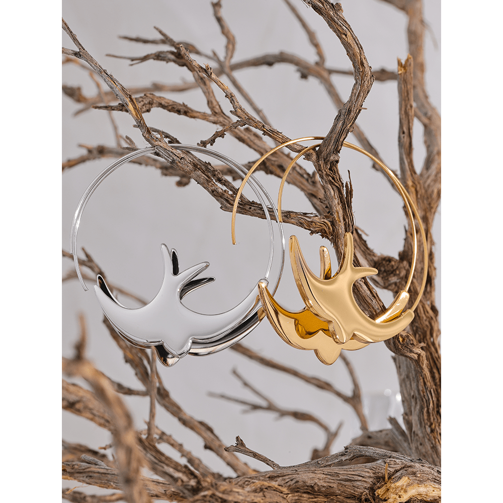Bird Hoop Earrings - Sphere Standouts