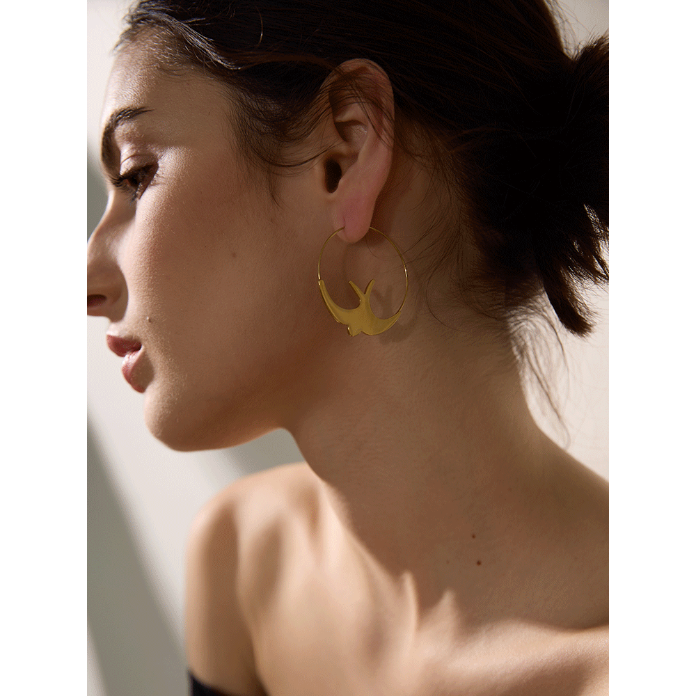 Bird Hoop Earrings - Sphere Standouts