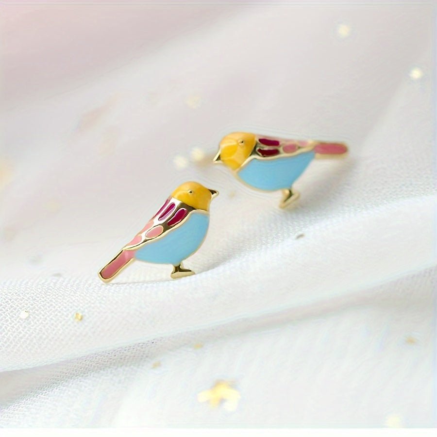 Charming Colorful Bird Earrings - Sphere Standouts