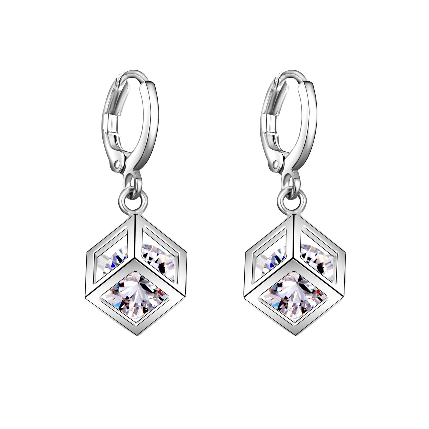 Cubic Zirconia Necklace & Earring Set - Sphere Standouts