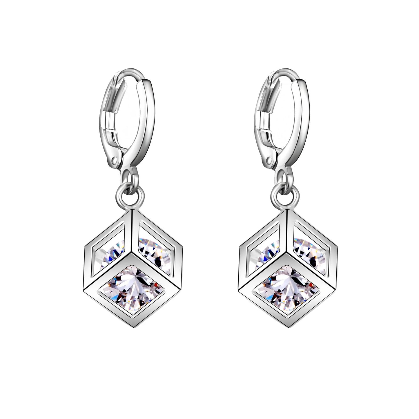 Cubic Zirconia Necklace & Earring Set - Sphere Standouts