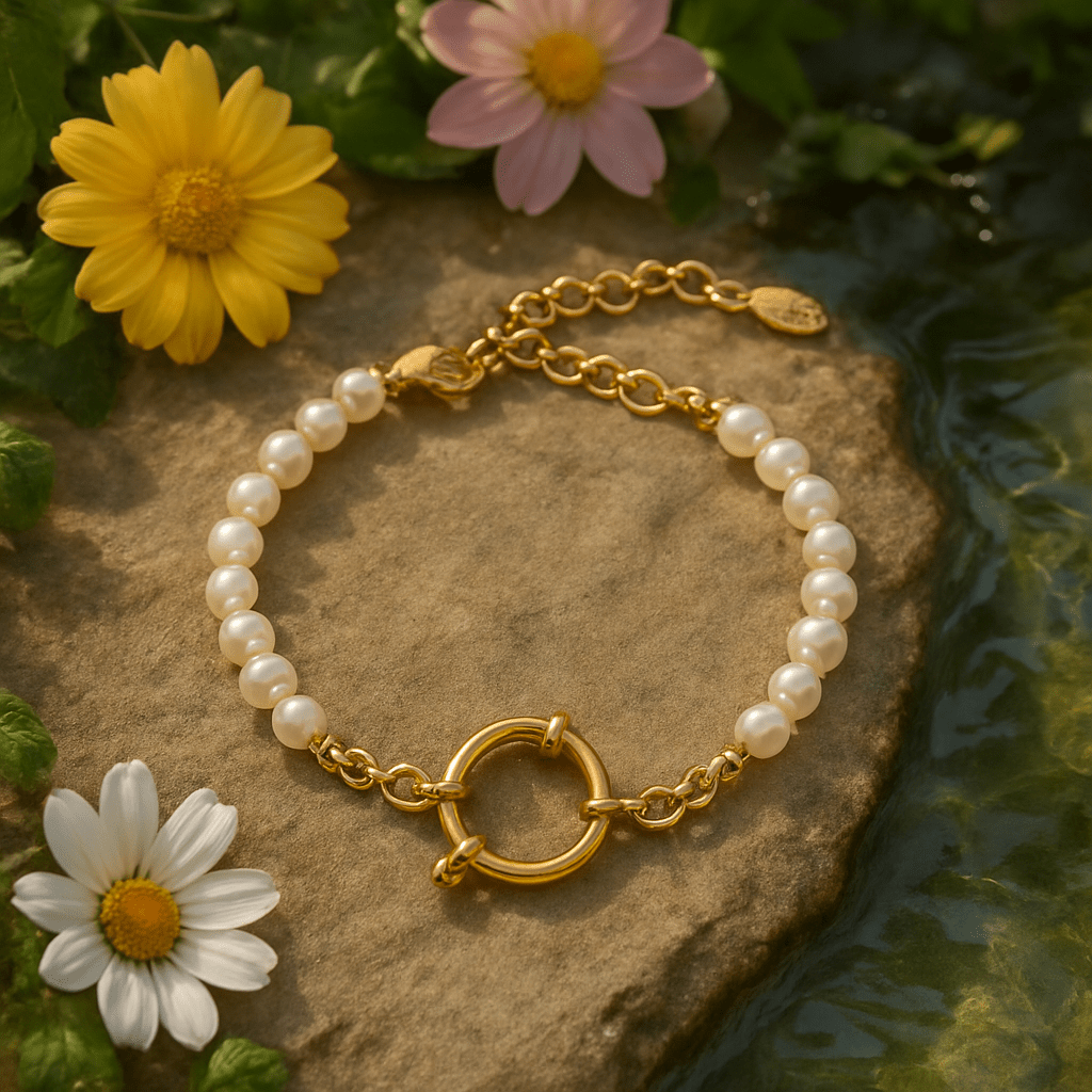 Delicate Pearl Charm Bracelet - Sphere Standouts