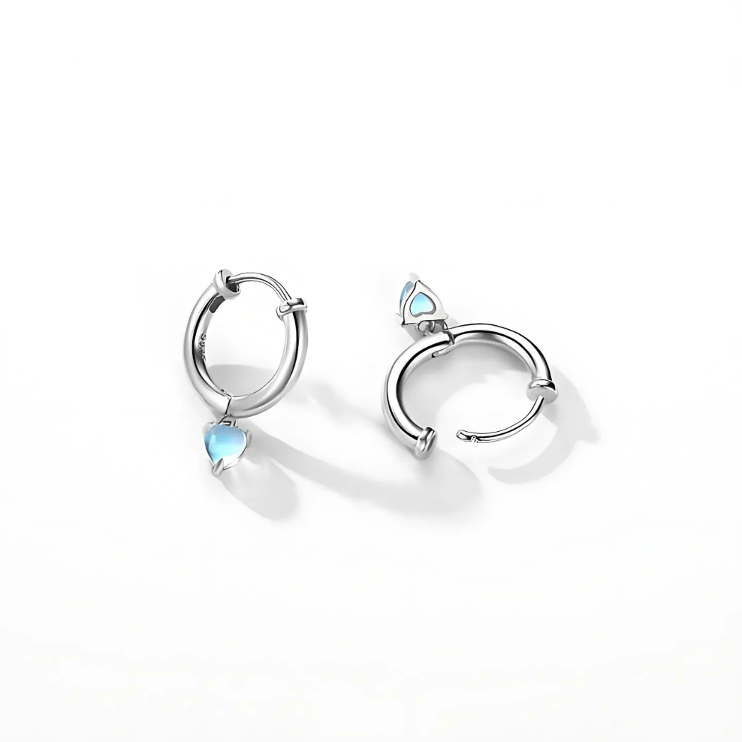 Elegant Moonstone Hoop Earrings - Sphere Standouts