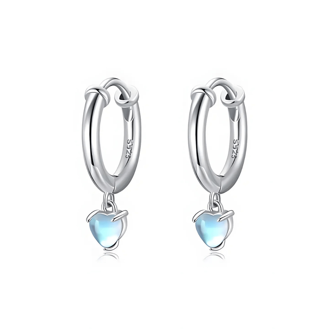 Elegant Moonstone Hoop Earrings - Sphere Standouts