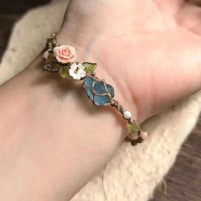 Floral Woven Stone Bracelet - Sphere Standouts