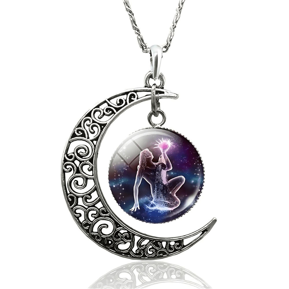 GalaxyAura Moon Zodiac Necklace - Sphere Standouts