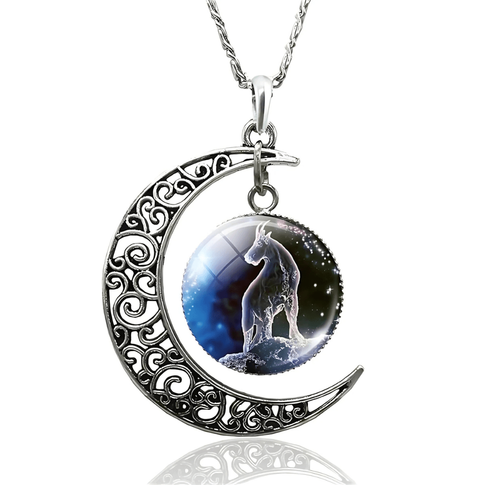GalaxyAura Moon Zodiac Necklace - Sphere Standouts