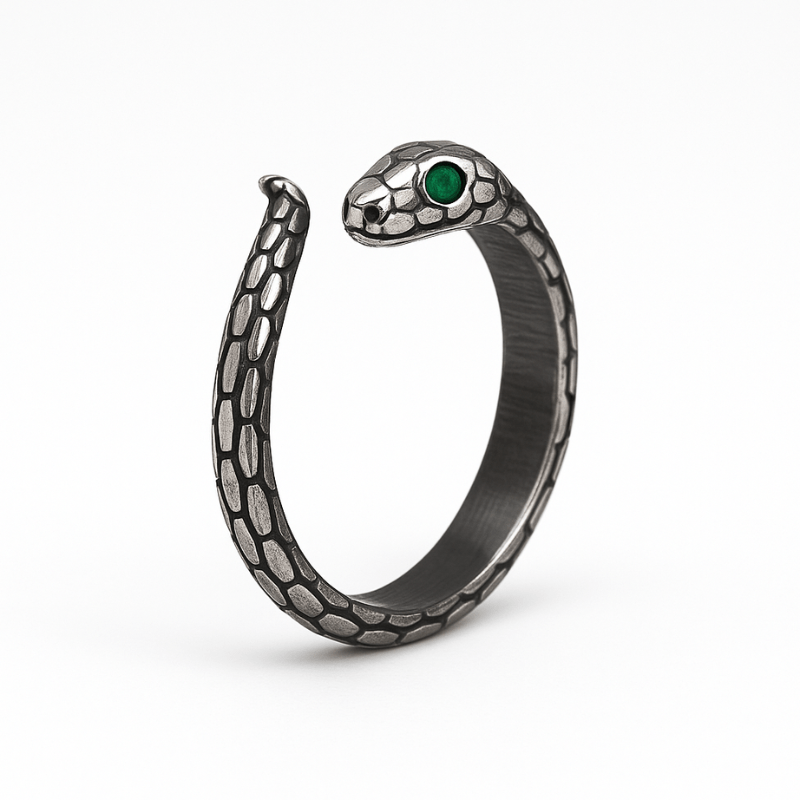Green Zircon Snake Ring - Sphere Standouts