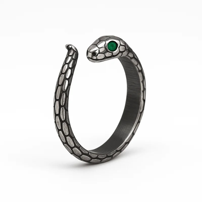 Green Zircon Snake Ring - Sphere Standouts