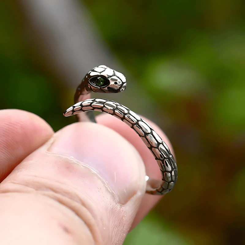 Green Zircon Snake Ring - Sphere Standouts