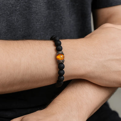 Handmade Lava & Pine Bracelet - Sphere Standouts