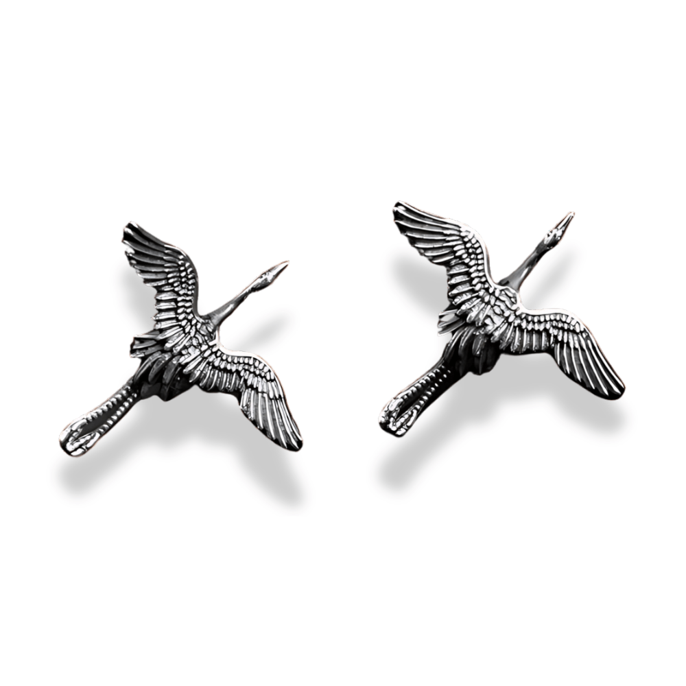 Heron Elegance Earrings - Sphere Standouts