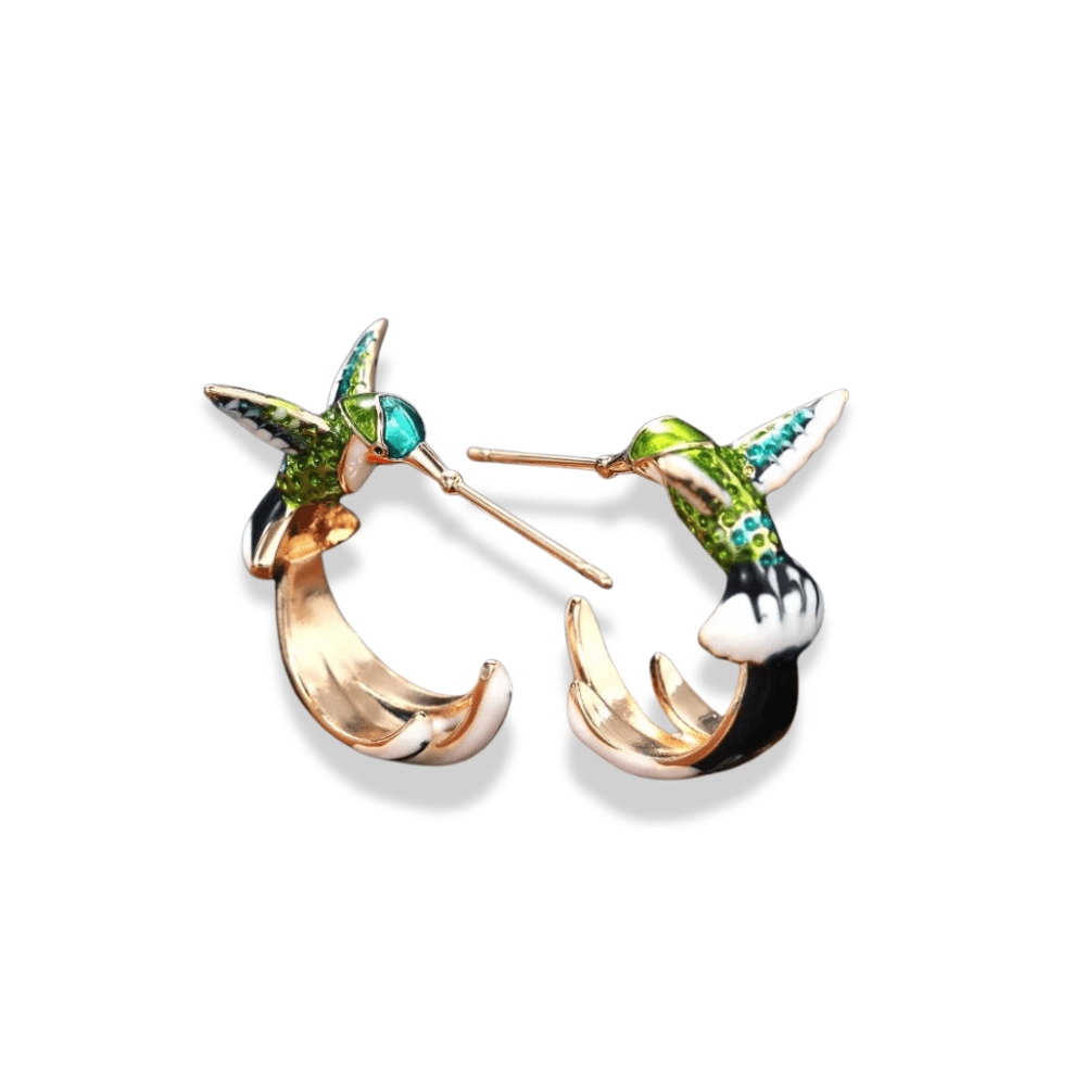 Hummingbird Hoop Earrings - Sphere Standouts