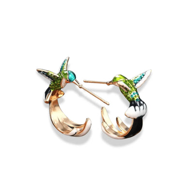 Hummingbird Hoop Earrings - Sphere Standouts