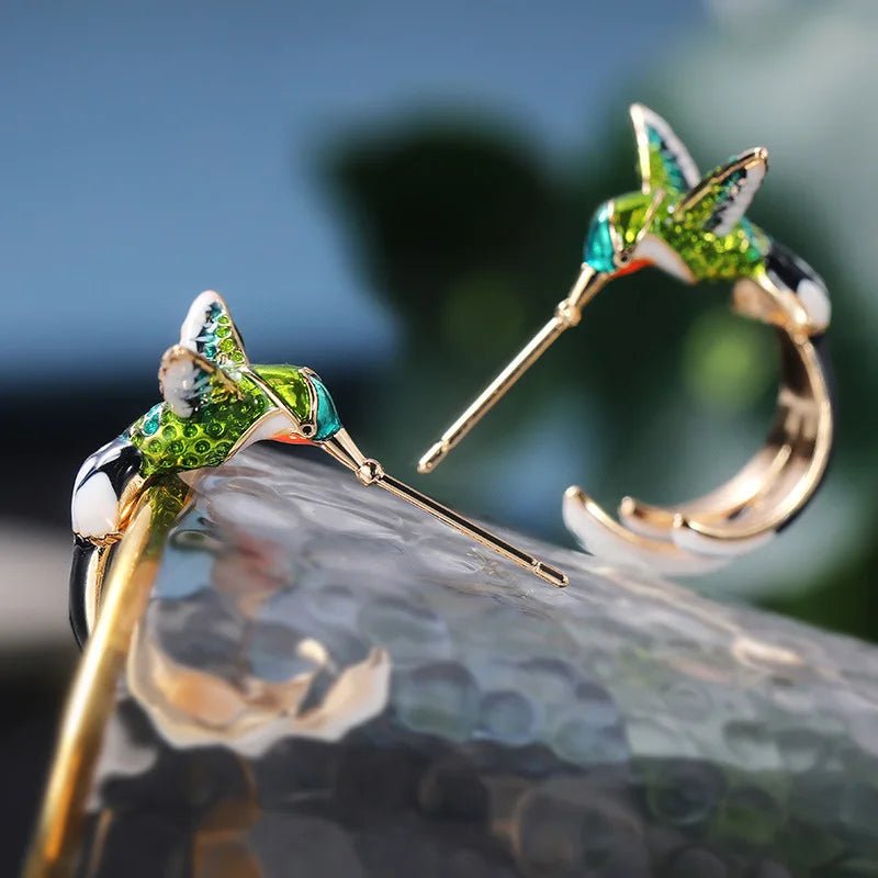 Hummingbird Hoop Earrings - Sphere Standouts
