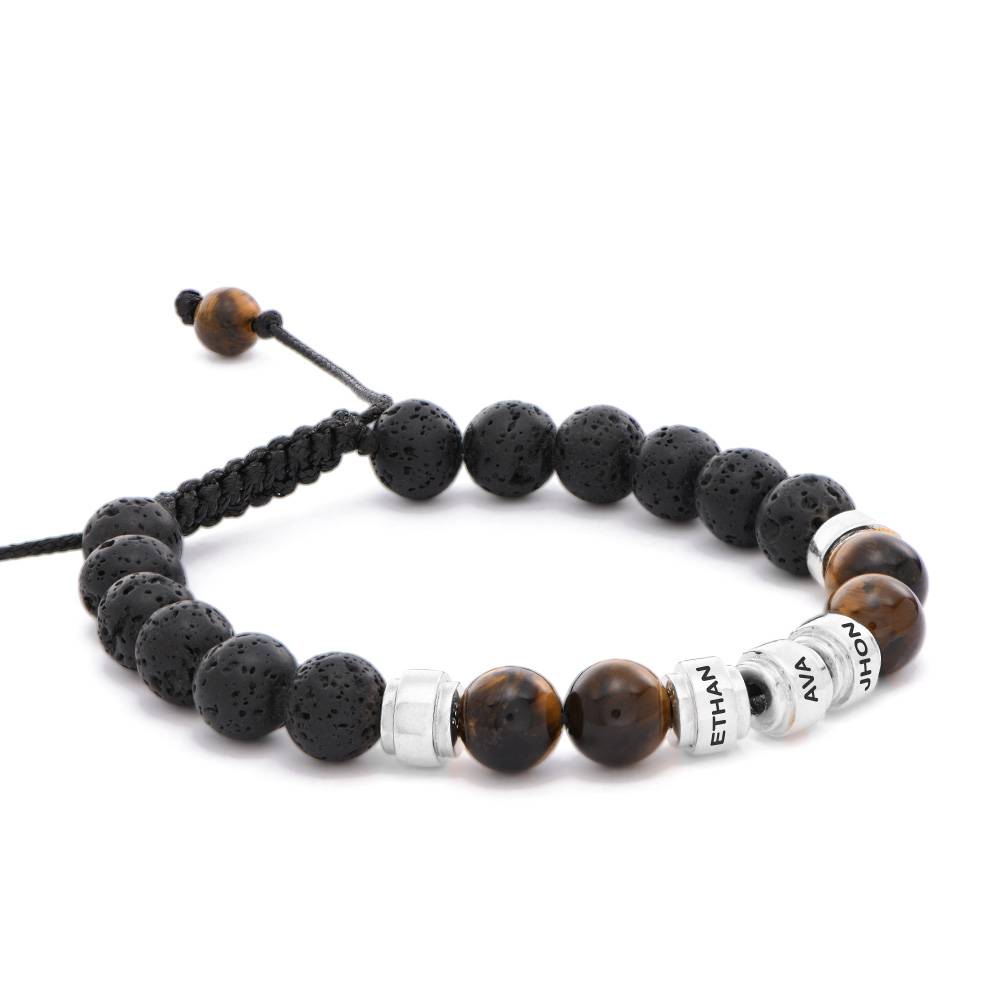 Lava Stone and Tiger's Eye Bead Bracelet - Sphere Standouts