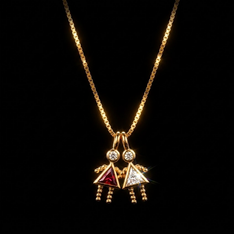 Mother's Birthstone Charm Necklace — image 1