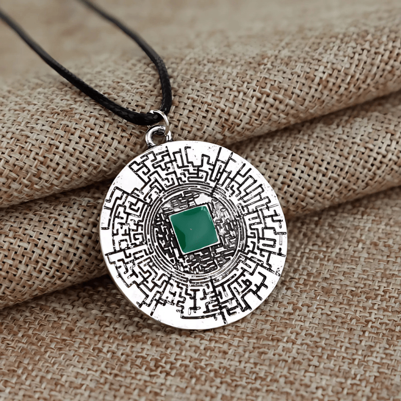 Maze Pendant Leather Necklace - Sphere Standouts