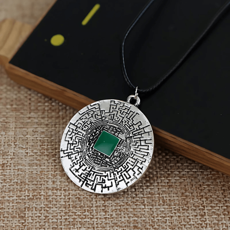 Maze Pendant Leather Necklace - Sphere Standouts