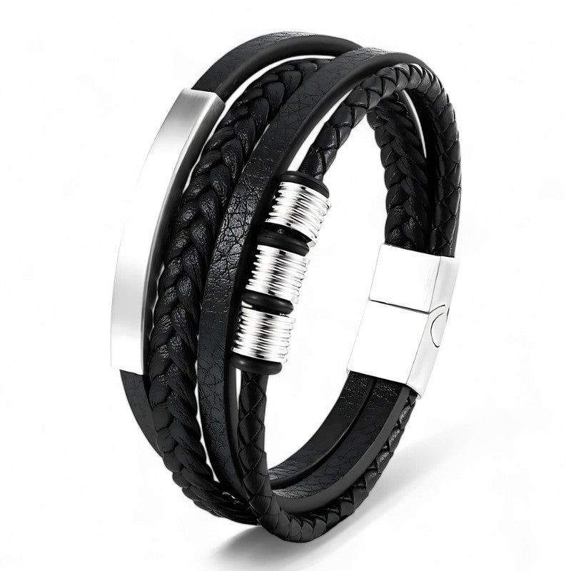 Men’s Multi Layer Leather Bracelet - Sphere Standouts