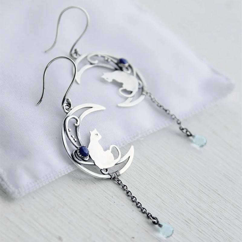 Moonlit Cat Earrings - Sphere Standouts