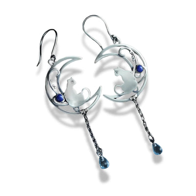 Moonlit Cat Earrings - Sphere Standouts