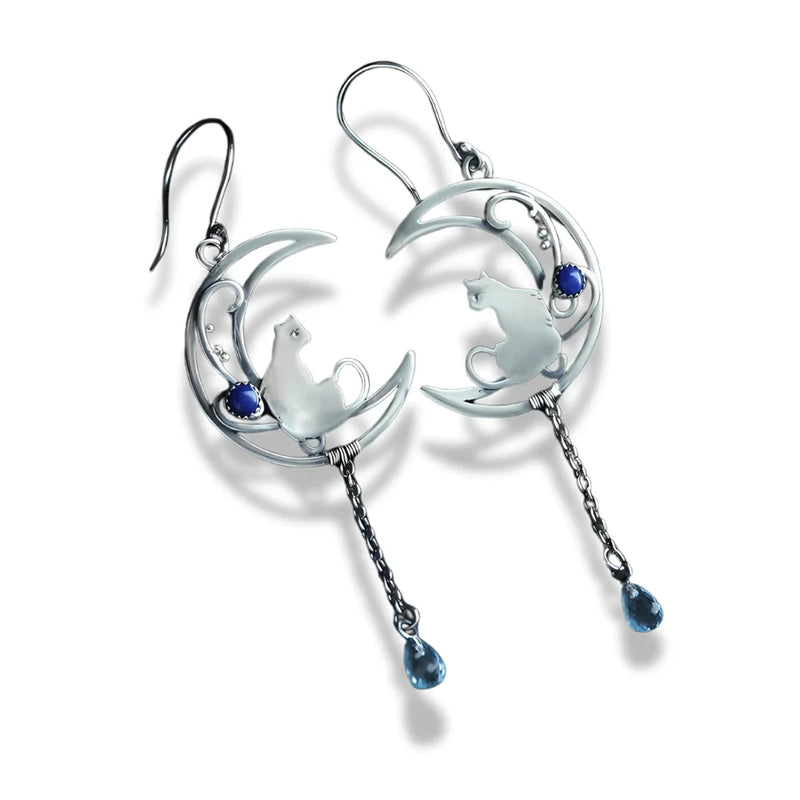 Moonlit Cat Earrings - Sphere Standouts
