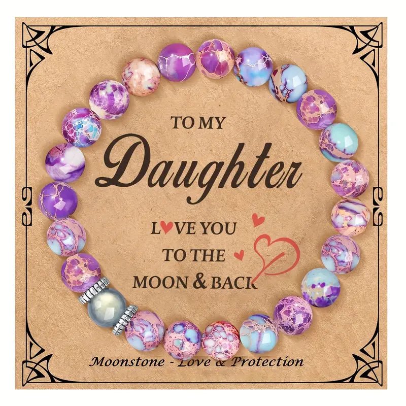 Moonstone & Rhinestone Daughter Bracelet - Sphere Standouts