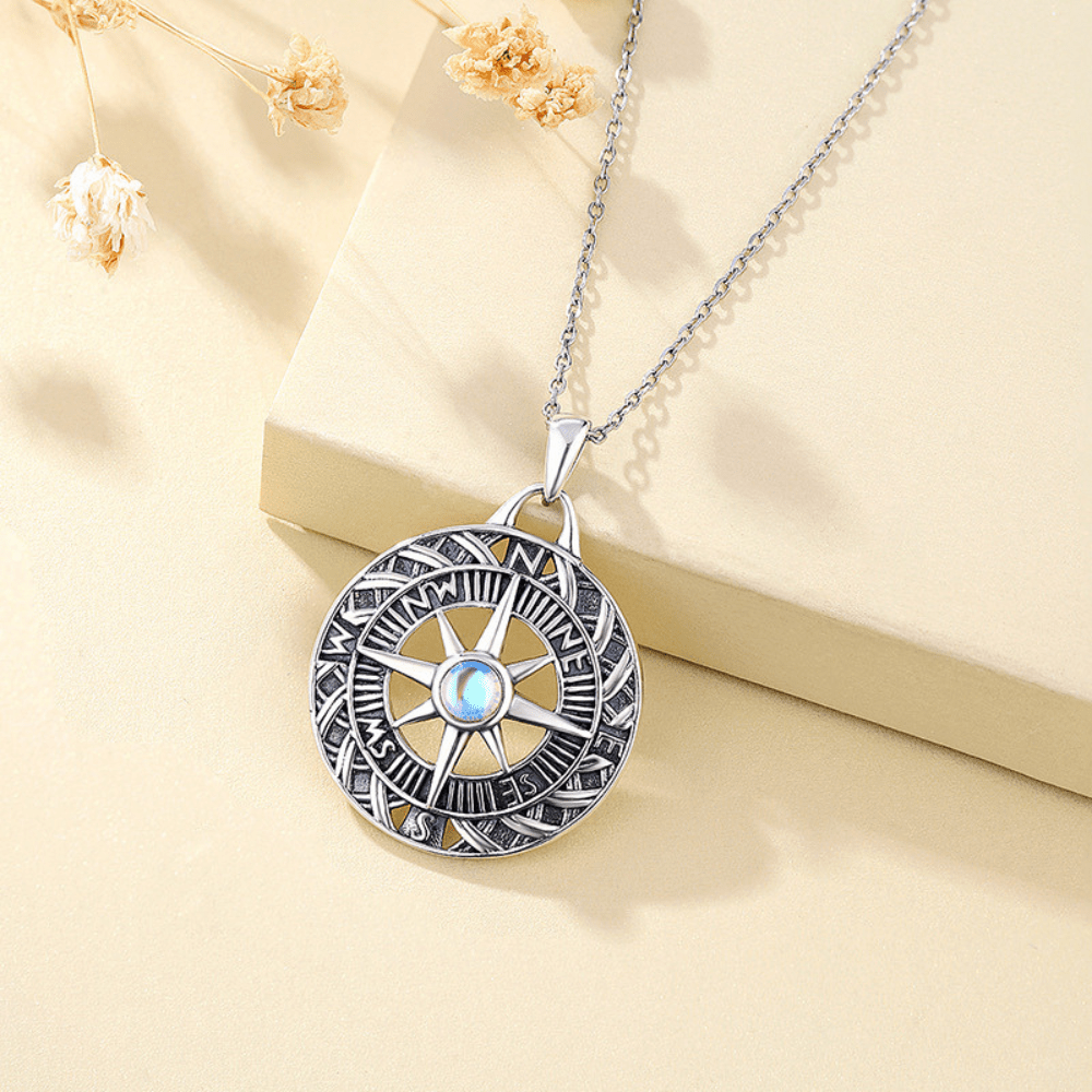Mystic Moonstone Compass Necklace - Sphere Standouts