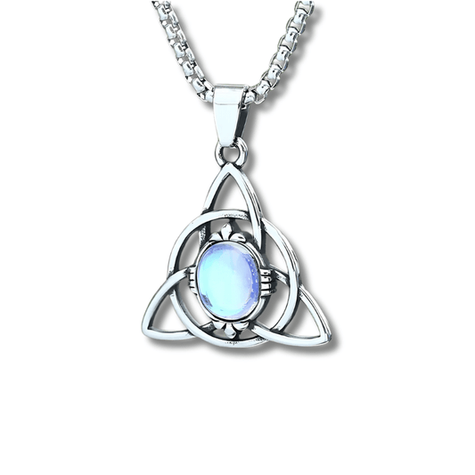 Mystical Moonstone Triquetra Necklace - Sphere Standouts