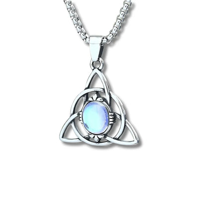 Mystical Moonstone Triquetra Necklace - Sphere Standouts