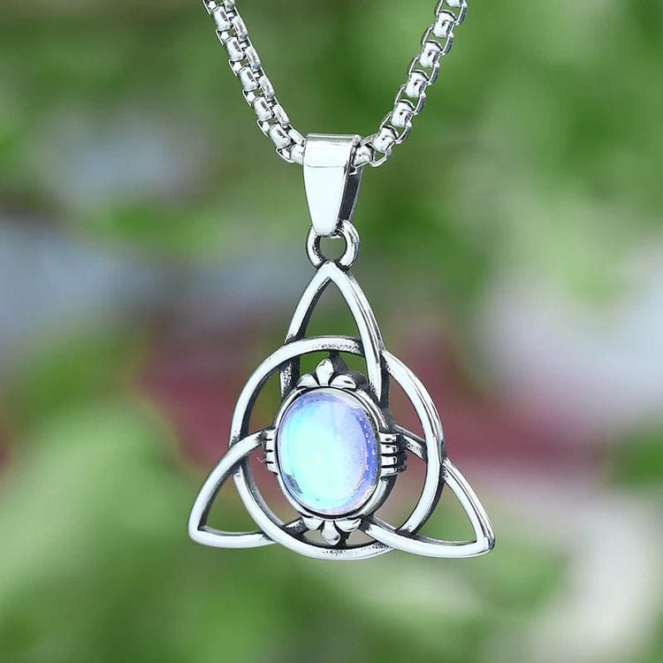 Mystical Moonstone Triquetra Necklace - Sphere Standouts