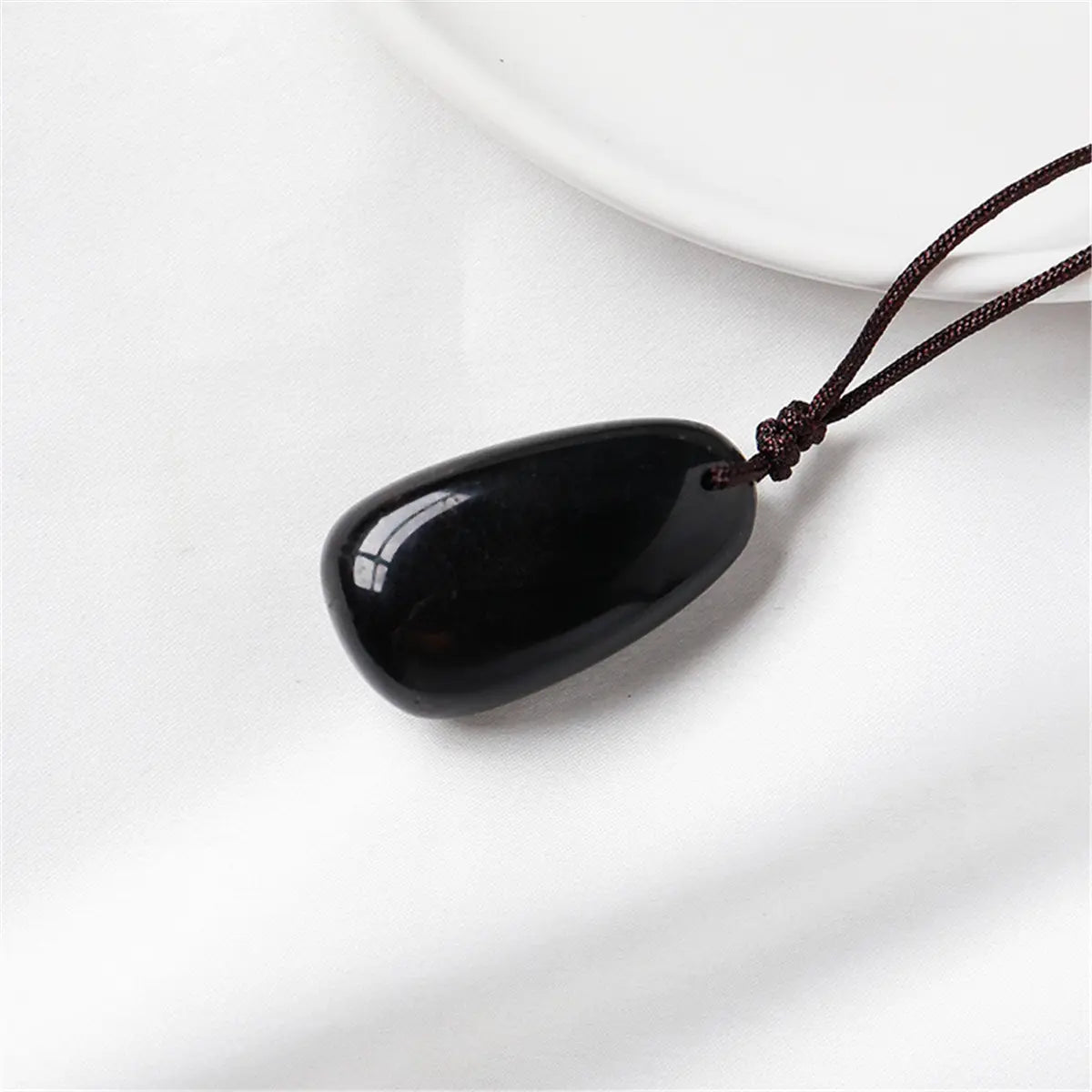Natural Obsidian Stone Necklace - Sphere Standouts