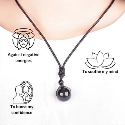 Obsidian Aura Necklace - Sphere Standouts