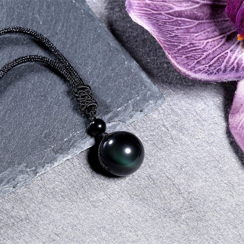 Obsidian Aura Necklace - Sphere Standouts