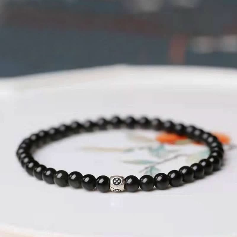 Obsidian Energy Beads Bracelet - Sphere Standouts