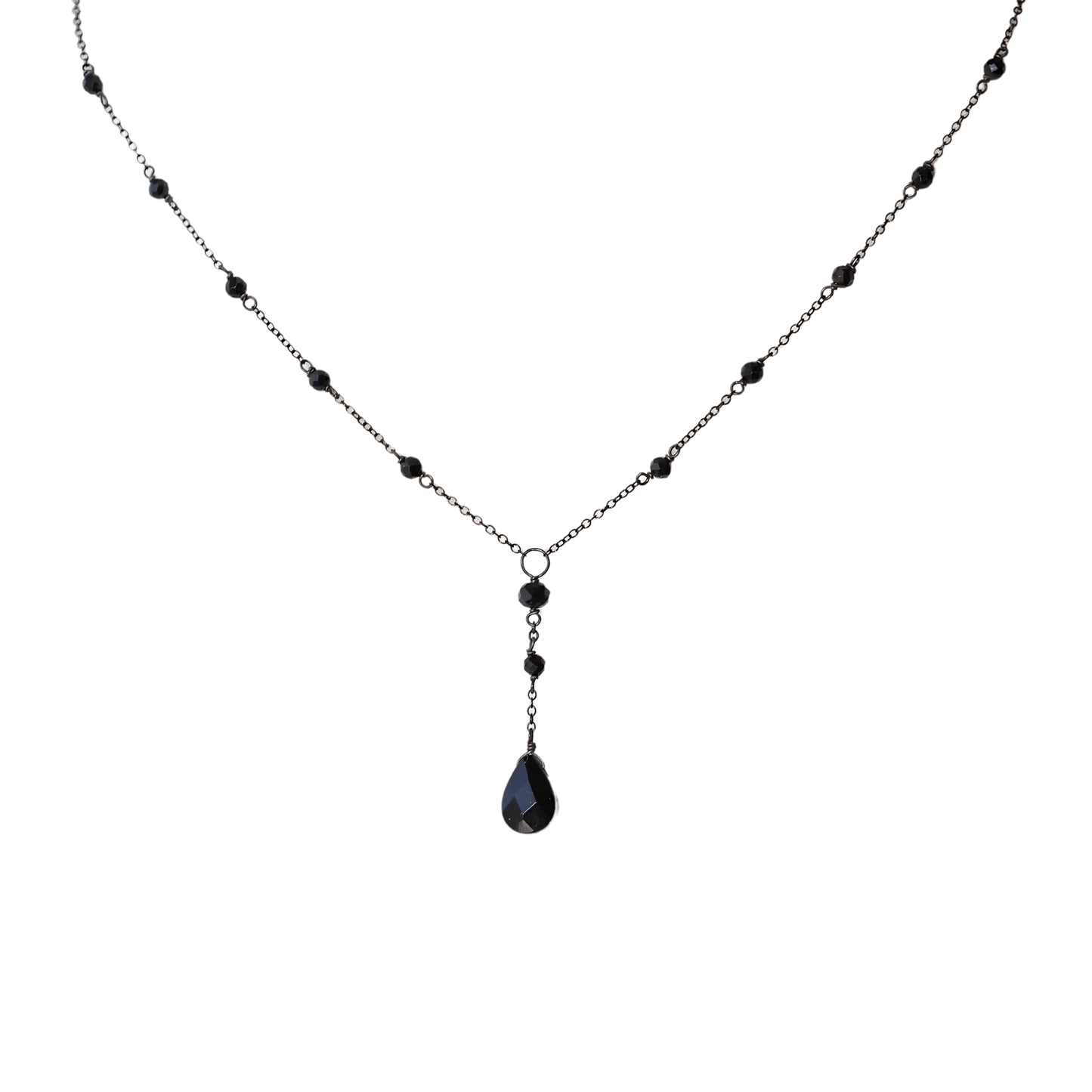 Obsidian Pearl Pendant Necklace - Sphere Standouts