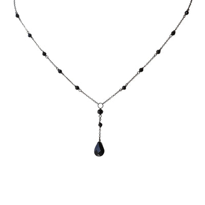 Obsidian Pearl Pendant Necklace - Sphere Standouts